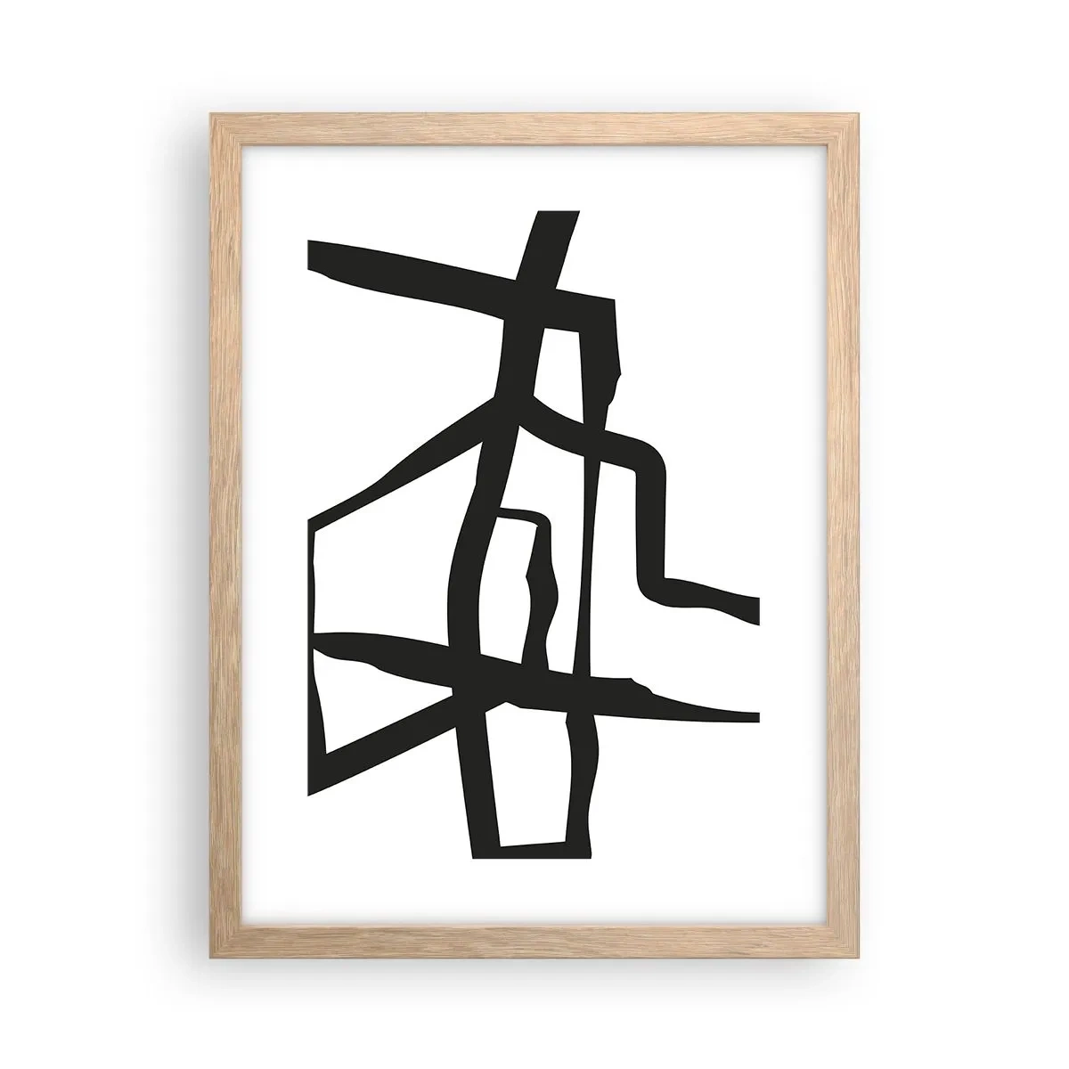 Affisch i ram av ljusek - Svartvit konstruktion - 30x40 cm