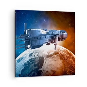 Canvastavla - Bild på duk - Uppmärksam åskådare - 50x50 cm