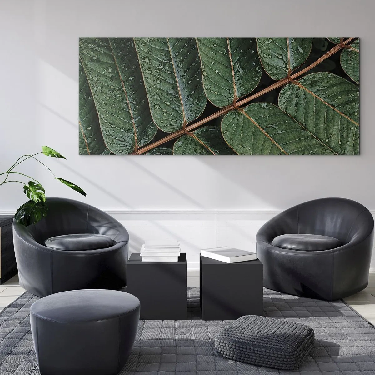 Glastavla - Bild på glas - I den gröna rytmen - 100x40 cm