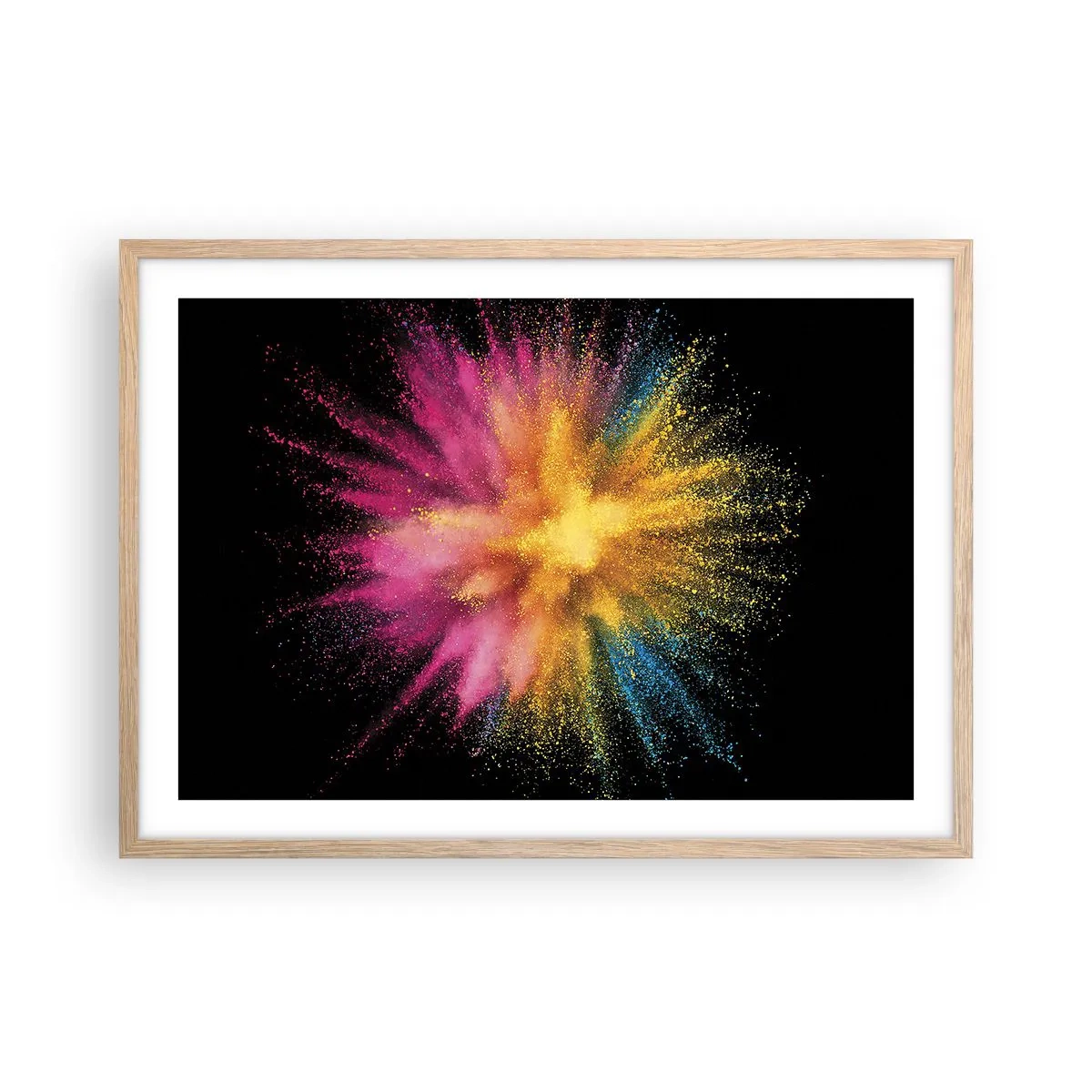 Affisch i ram av ljusek - Färgerna föds  - 70x50 cm