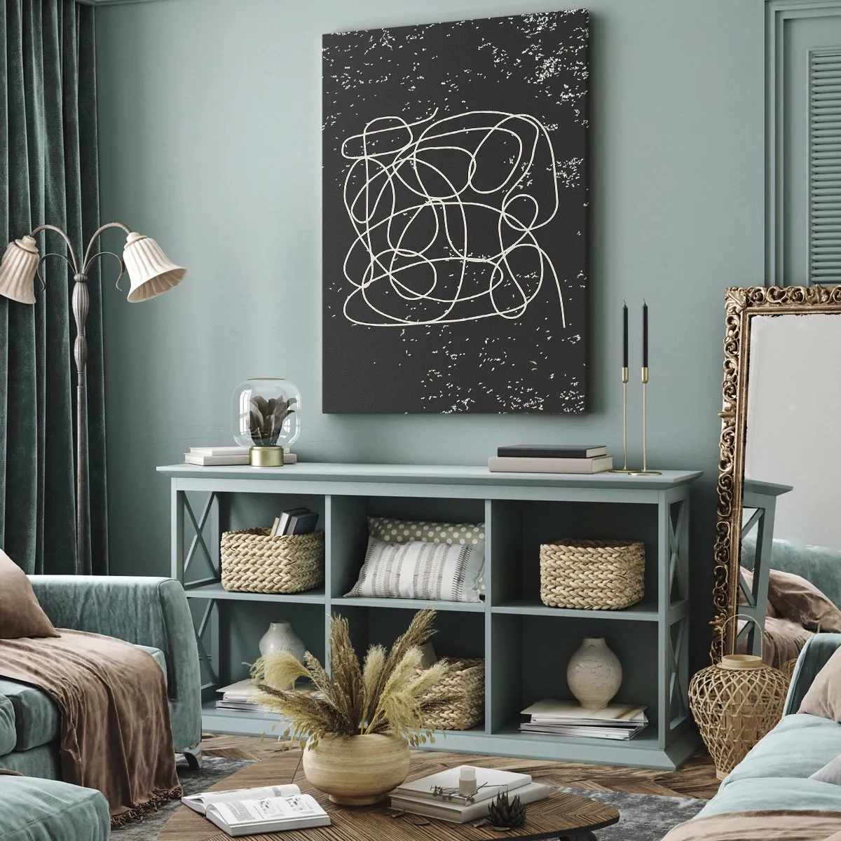 Canvastavla - Bild på duk - Vilsegångna tankar - 45x80 cm