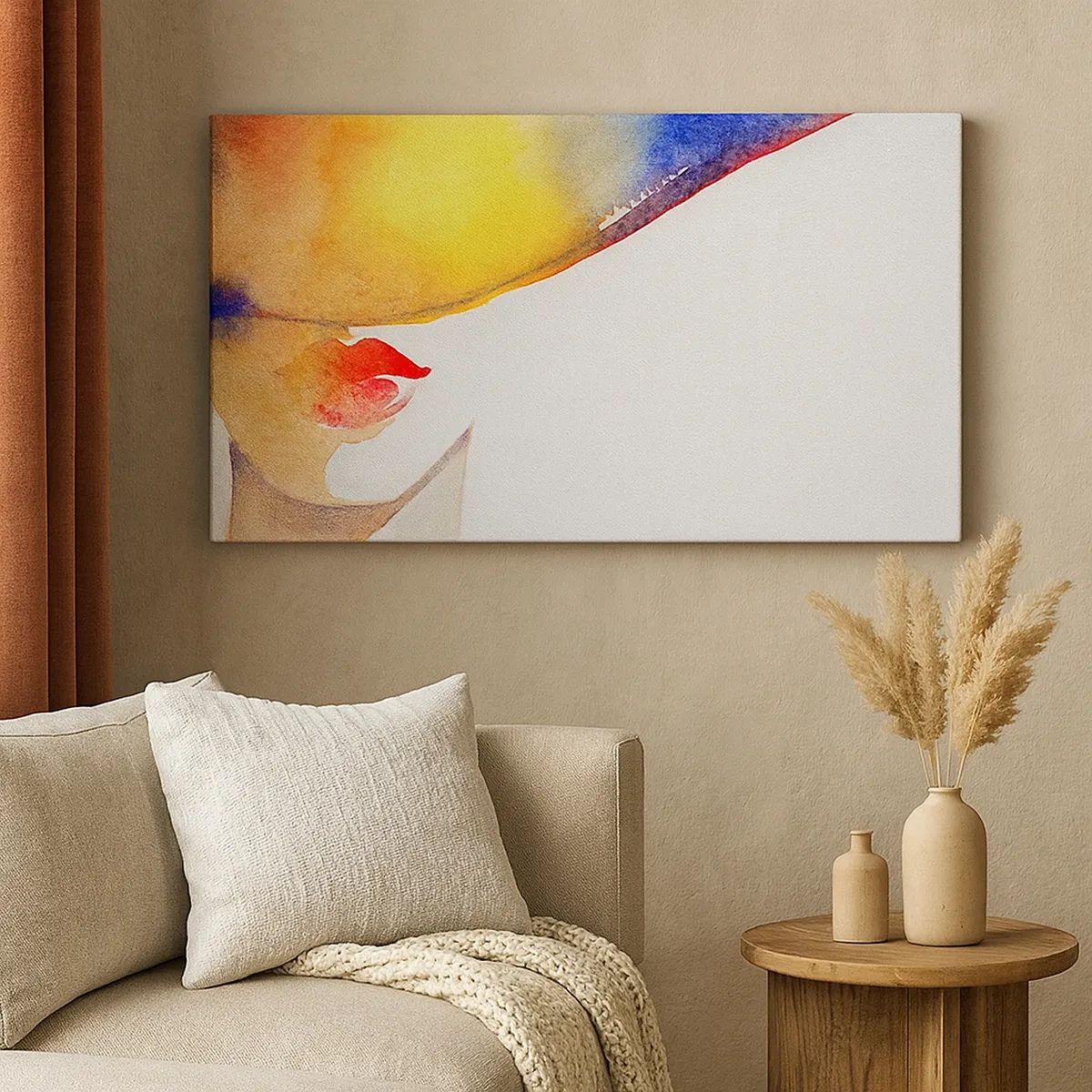 Canvastavla - Bild på duk - Damporträtt - 30x30 cm