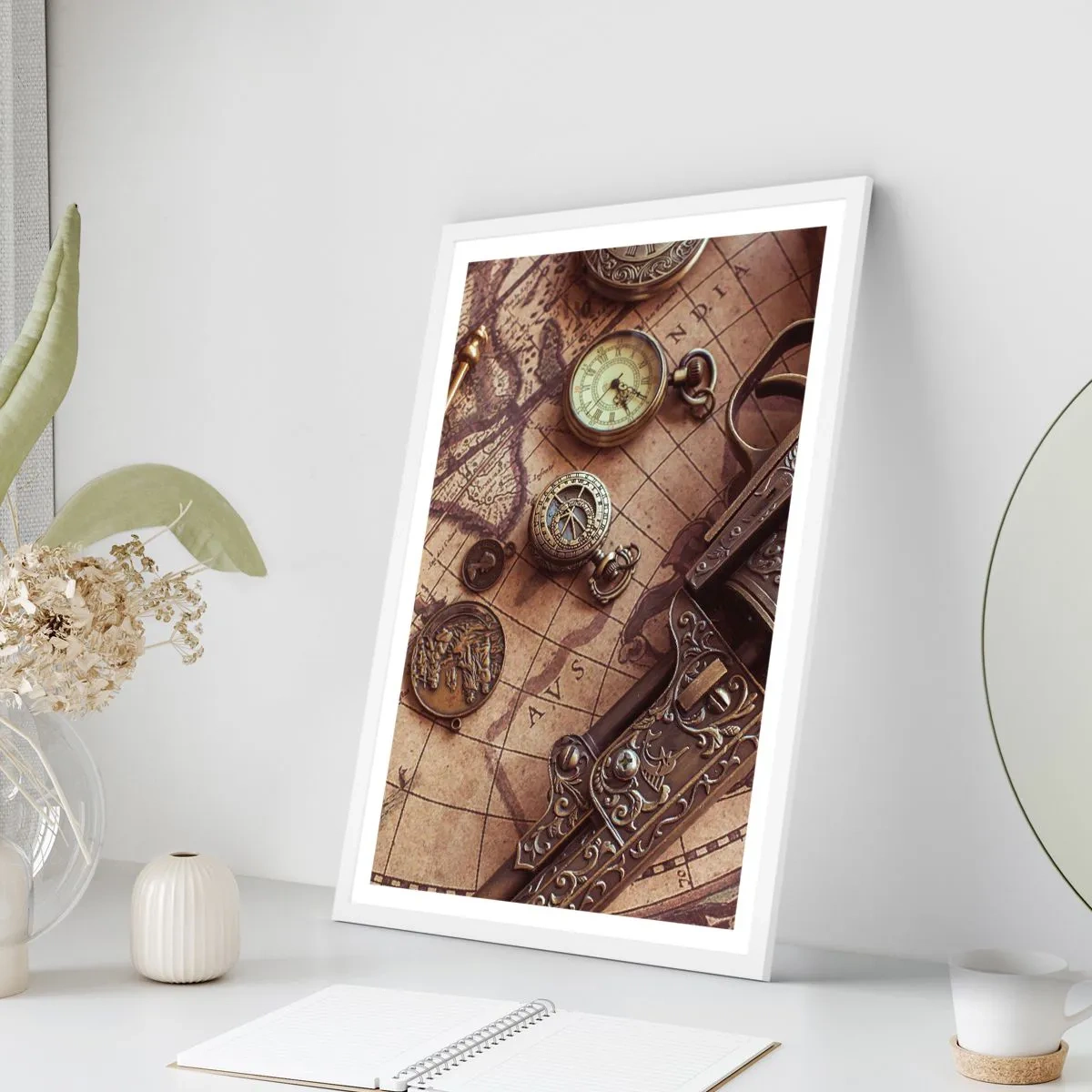 Affisch i vit ram - Äventyret kallar - 30x40 cm