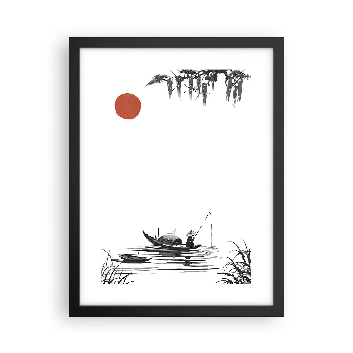 Affisch i svart ram - Asiatisk eftermiddag - 30x40 cm
