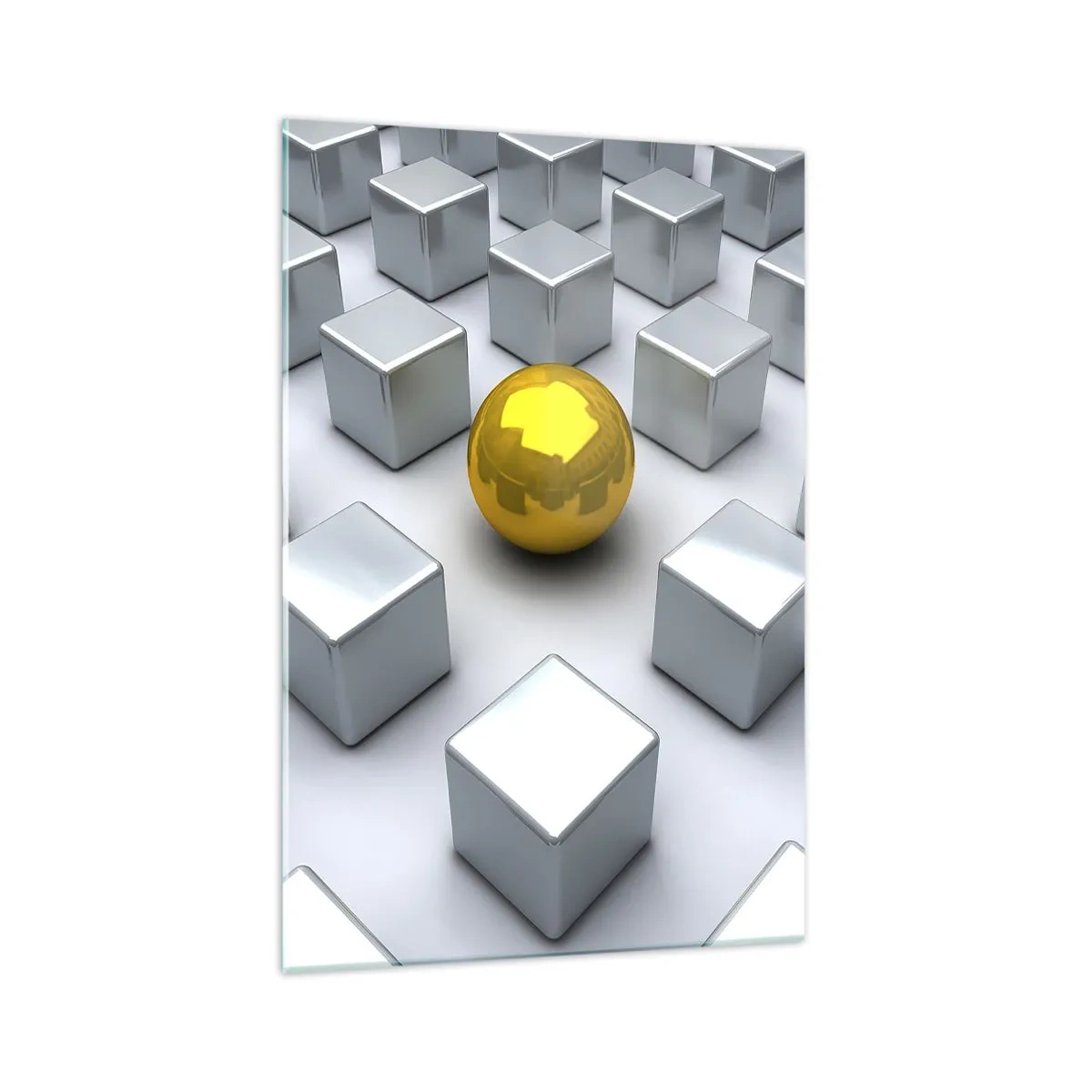 Glastavla - Bild på glas - Varför jag? Geometrisk komposition - 70x100 cm