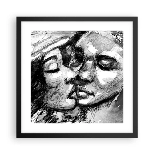 Affisch i svart ram - Ett ömt ögonblick - 40x40 cm