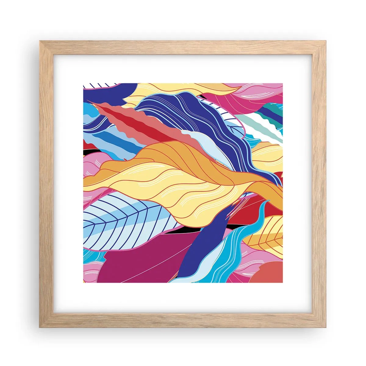 Affisch i ram av ljusek - Färgglad röra - 30x30 cm