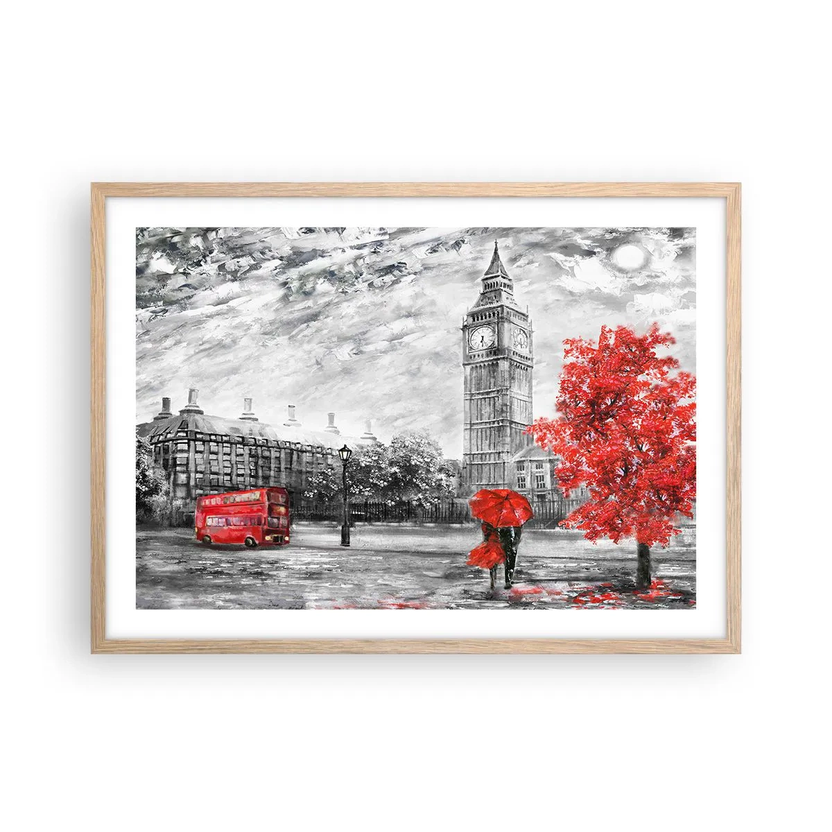 Affisch i ram av ljusek - Spännande dag - 70x50 cm