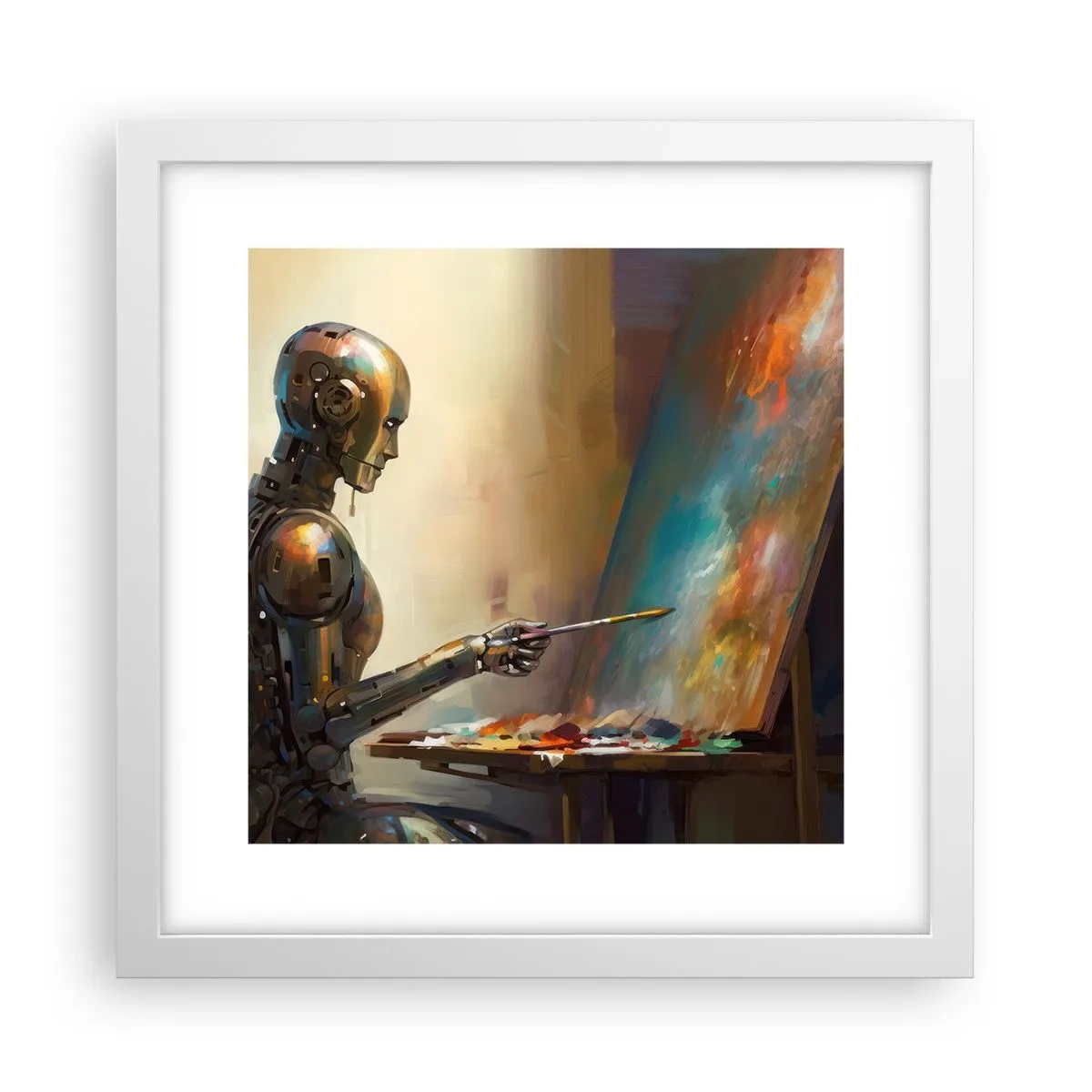 Affisch i vit ram - Framtidens konst - 30x30 cm