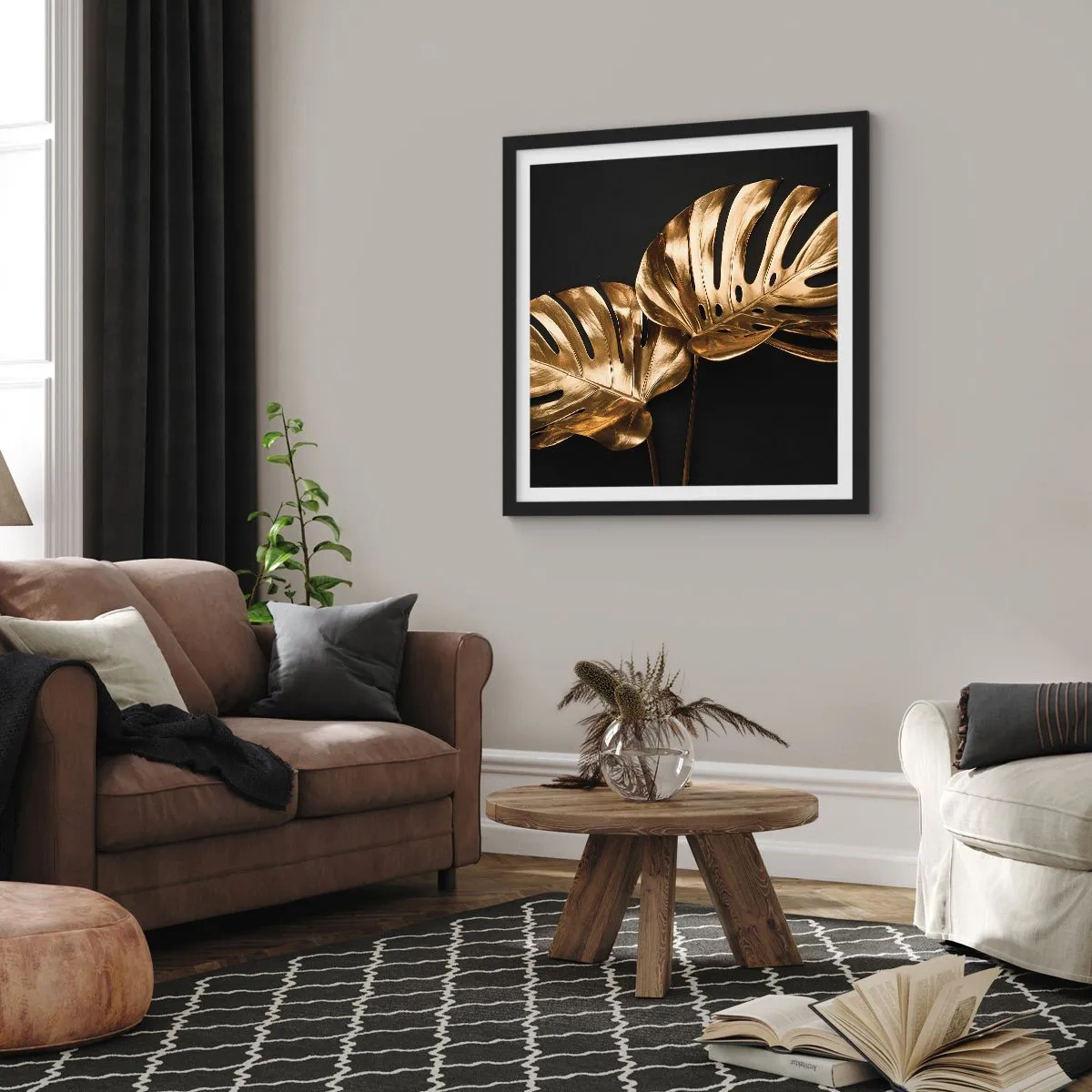 Affisch i svart ram - Naturens skatter - 40x40 cm