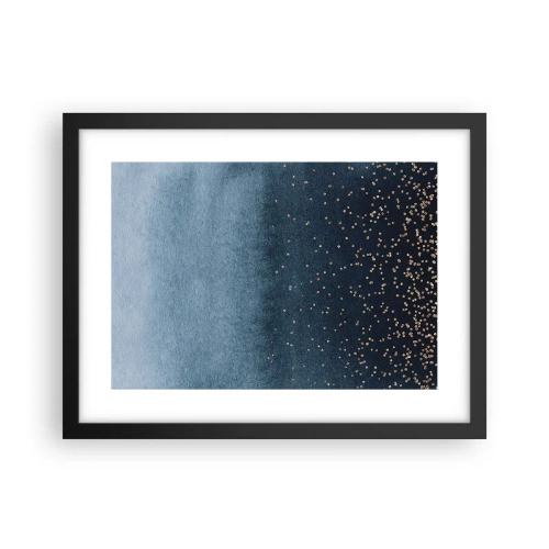 Affisch i svart ram - Komposition – blåa faser - 40x30 cm