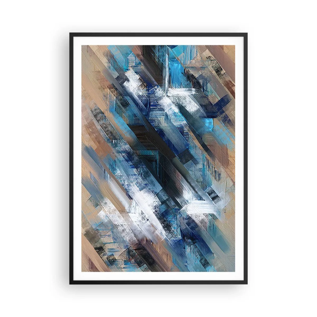 Affisch i svart ram - På en blå sluttning - 70x100 cm