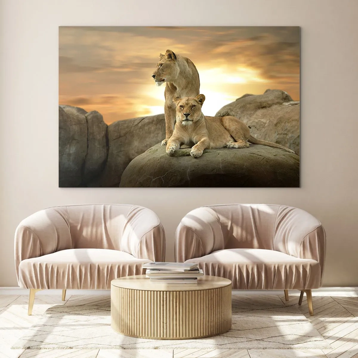 Glastavla - Bild på glas - Kunglig Majestät - 70x50cm - Kungligt majestät - Modern väggdekoration för vardagsrum och sovrum ARTTOR