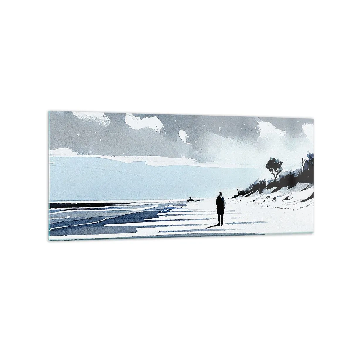 Glastavla - Bild på glas - Ensam - 120x50 cm