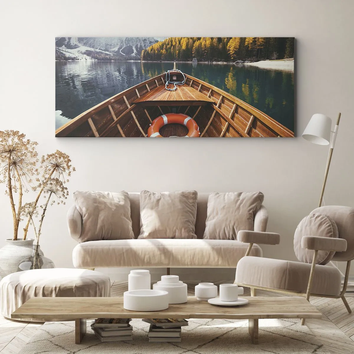 Canvastavla - Bild på duk - Utflykt i fjällen - 90x30 cm