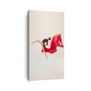 Canvastavla - Bild på duk - Röd och svart - 45x80 cm