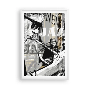 Affisch i vit ram - I New Yorks rytm - 61x91 cm