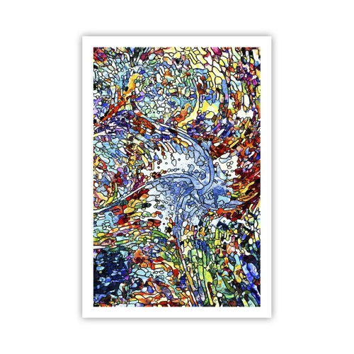 Affisch - Glasmålning - droppar - 61x91 cm