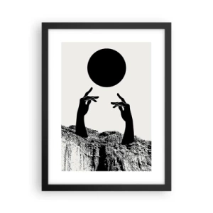 Affisch i svart ram - Surrealistisk komposition: solen och resten - 30x40 cm