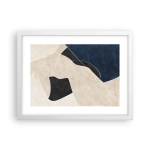 Affisch i vit ram - Abstrakt komposition - färgkontrast - 40x30 cm