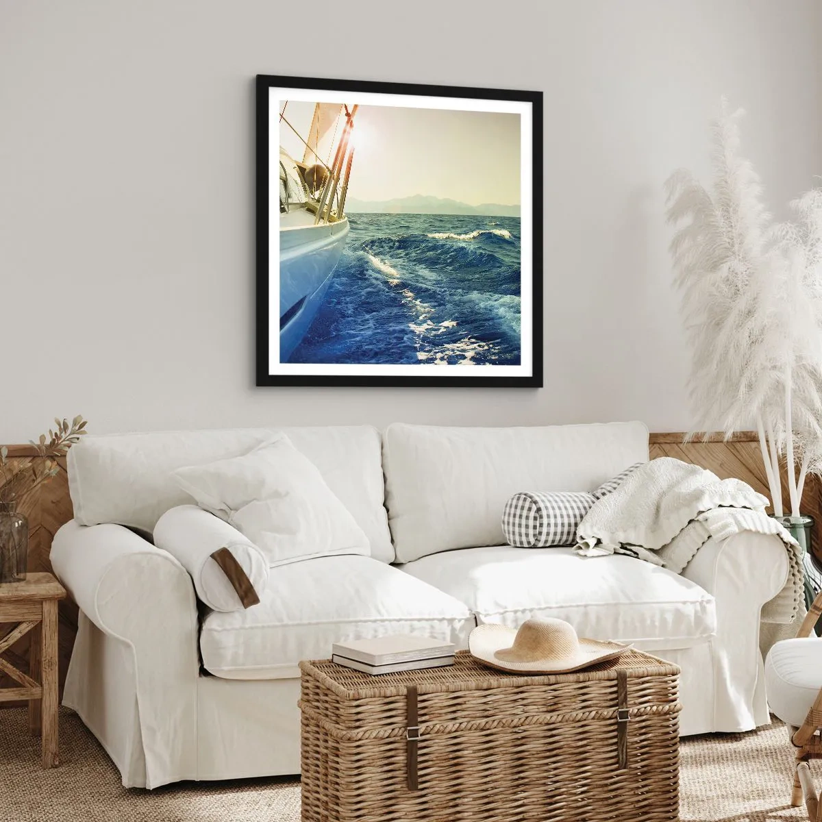 Affisch i svart ram - Mot äventyret - 50x50 cm