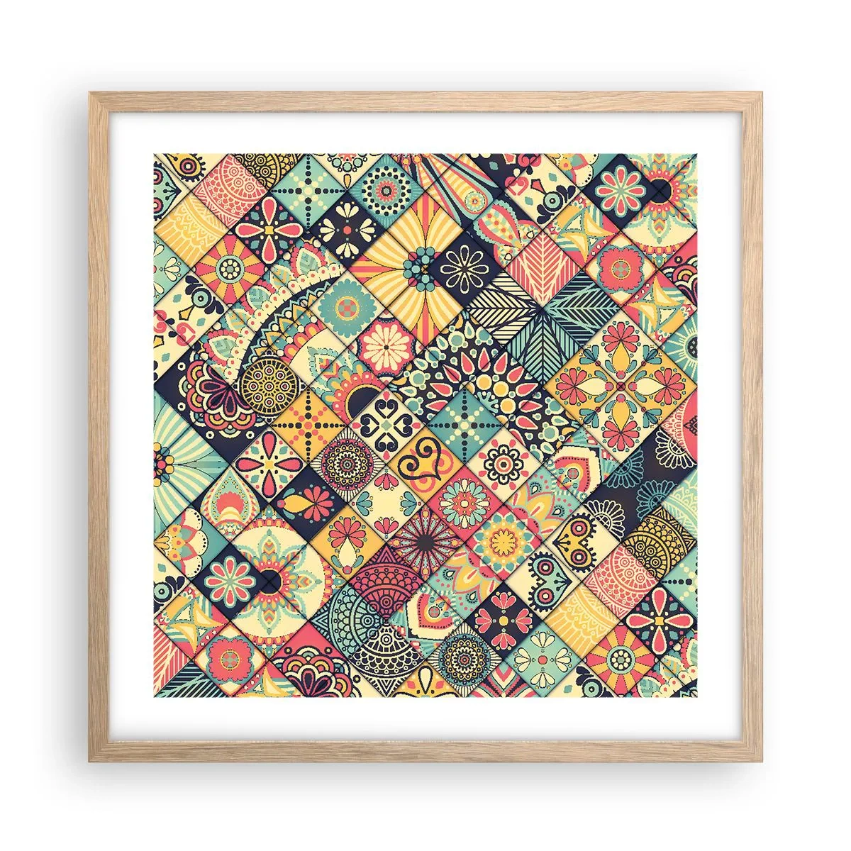 Affisch i ram av ljusek - Marockansk stämning - 50x50 cm
