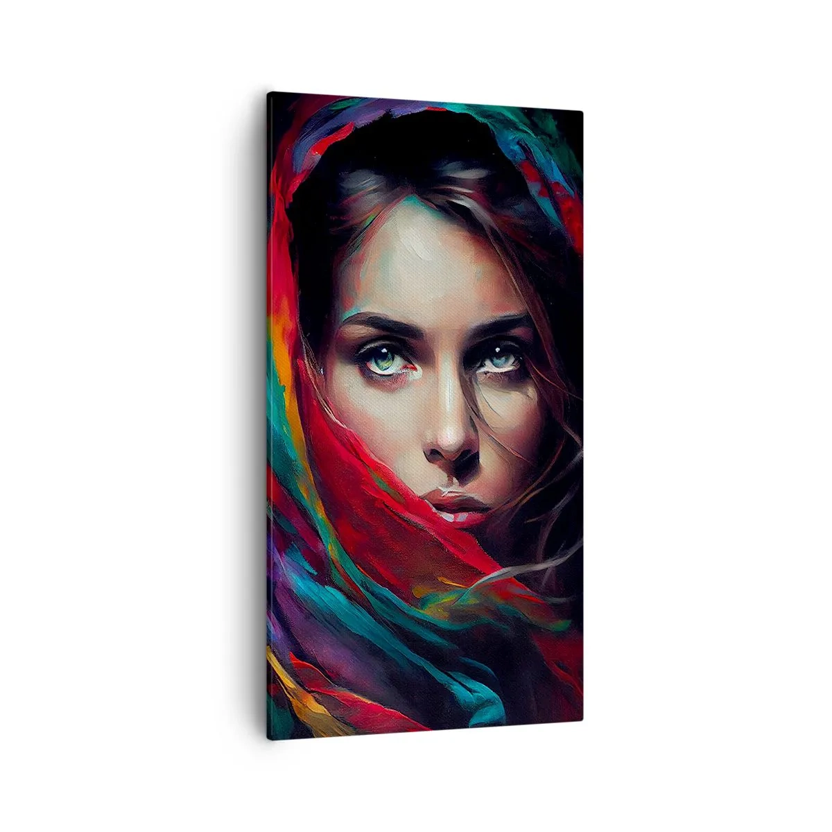 Canvastavla - Bild på duk - Grönögd hemlighet - 55x100 cm