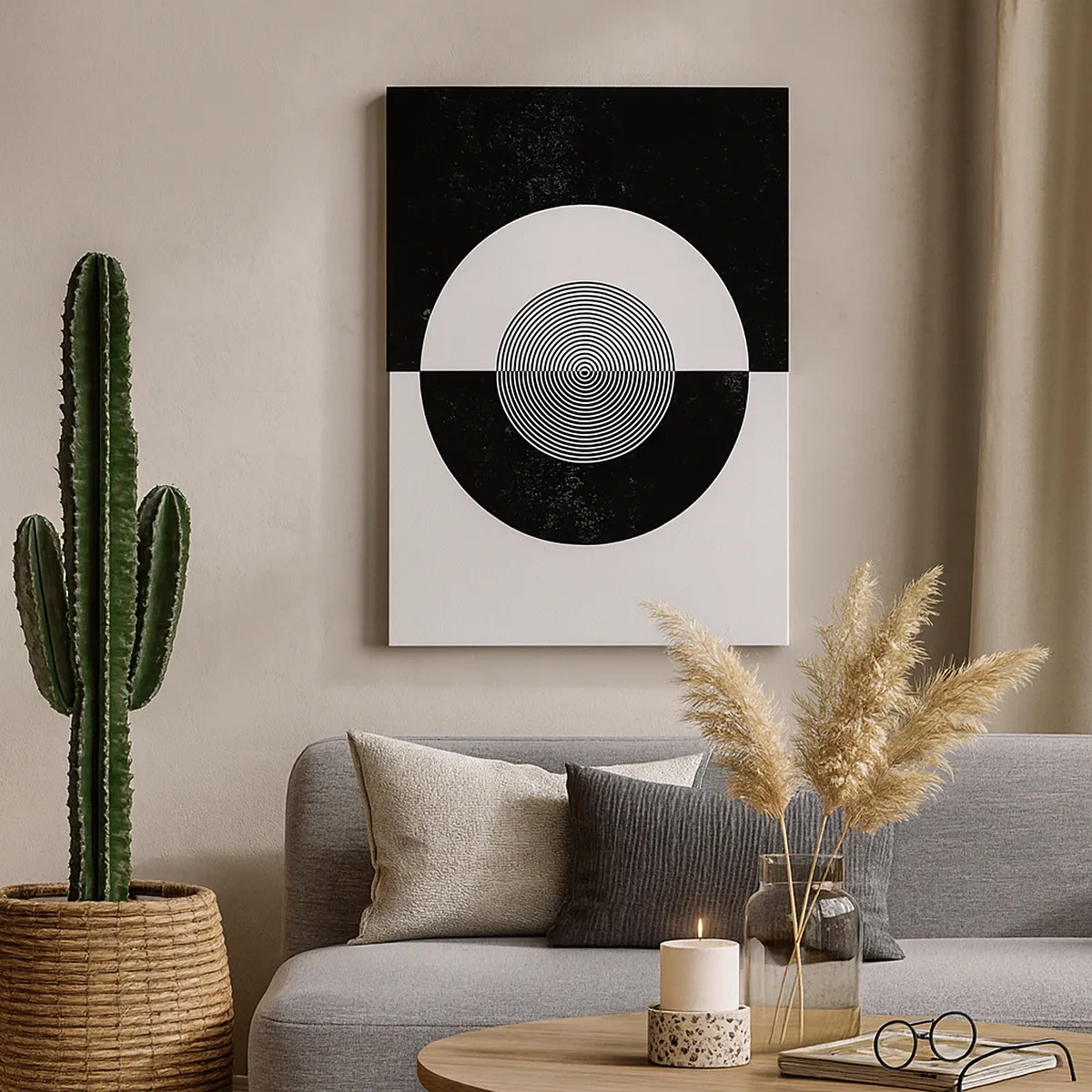 Canvastavla - Bild på duk - Harmoni i svart och vitt - 50x70 cm