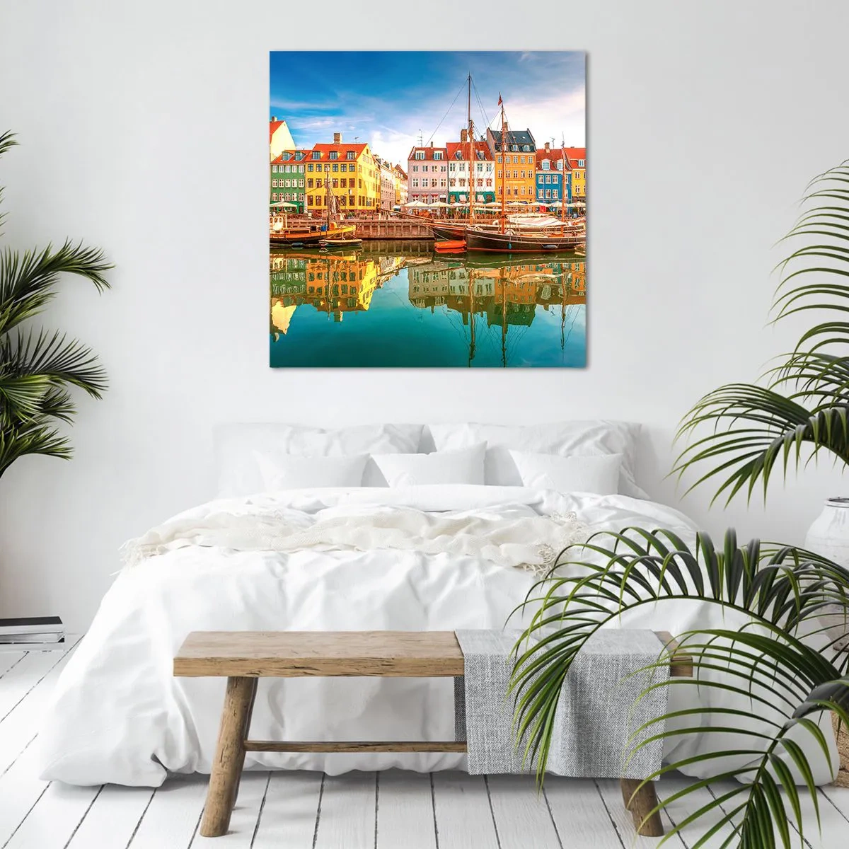 Canvastavla - Bild på duk - Vid spegelklart vatten - 40x40 cm