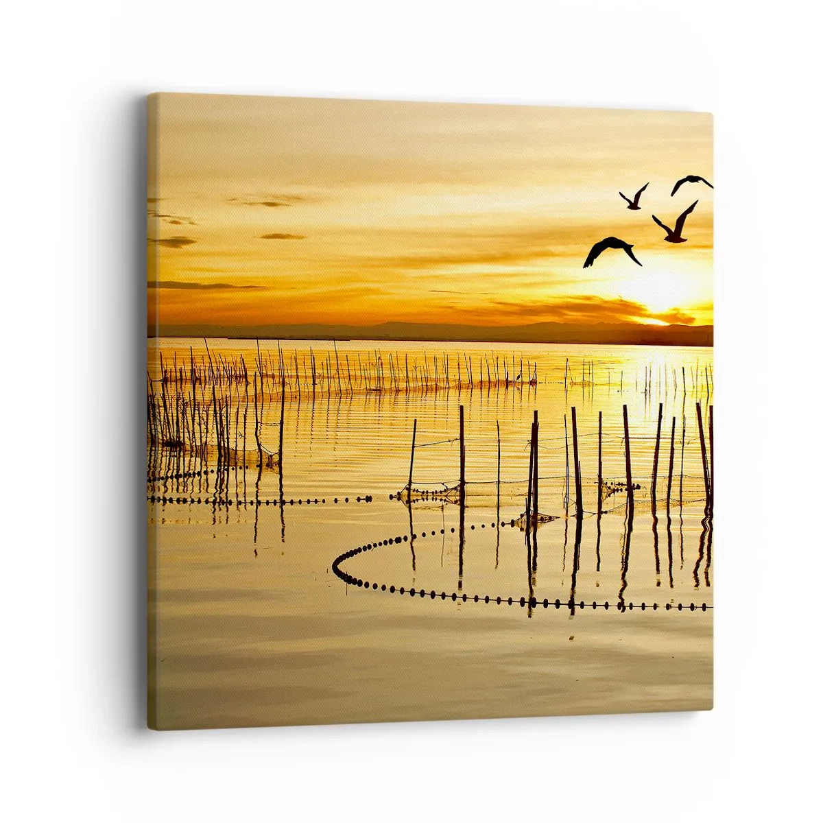 Canvastavla - Bild på duk - Fiskevatten - 40x40 cm