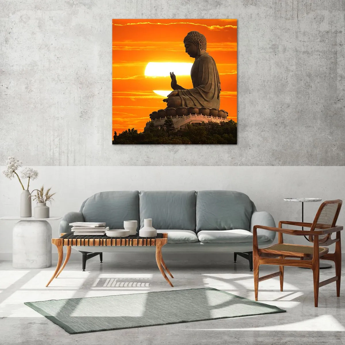 Glastavla - Bild på glas - Utan rädsla för världen - 60x60 cm