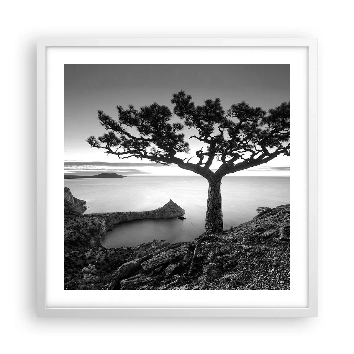 Affisch i vit ram - Ro enda fram till horisonten - 50x50 cm