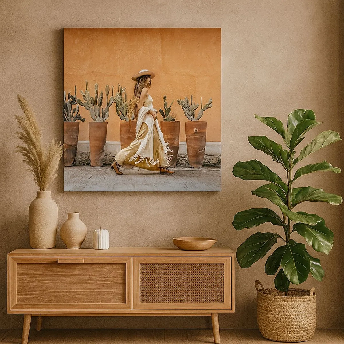 Canvastavla - Bild på duk - I hippiestil - 30x30 cm