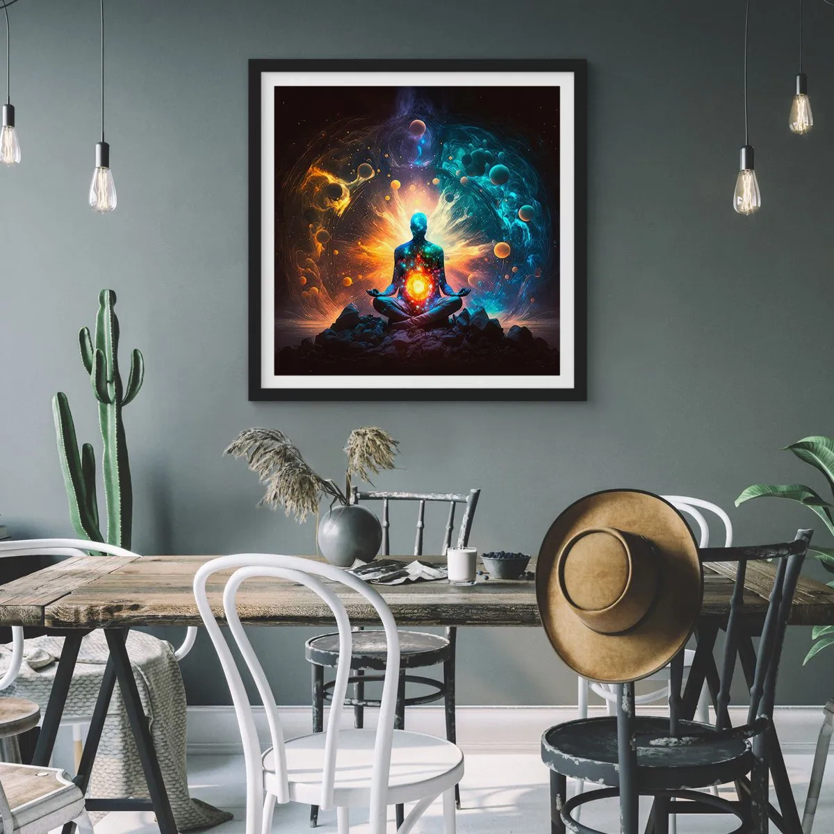 Affisch i svart ram - Kosmisk stillhet - 50x50 cm