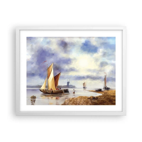 Affisch i vit ram - Seglarnas hemkomst - 50x40 cm