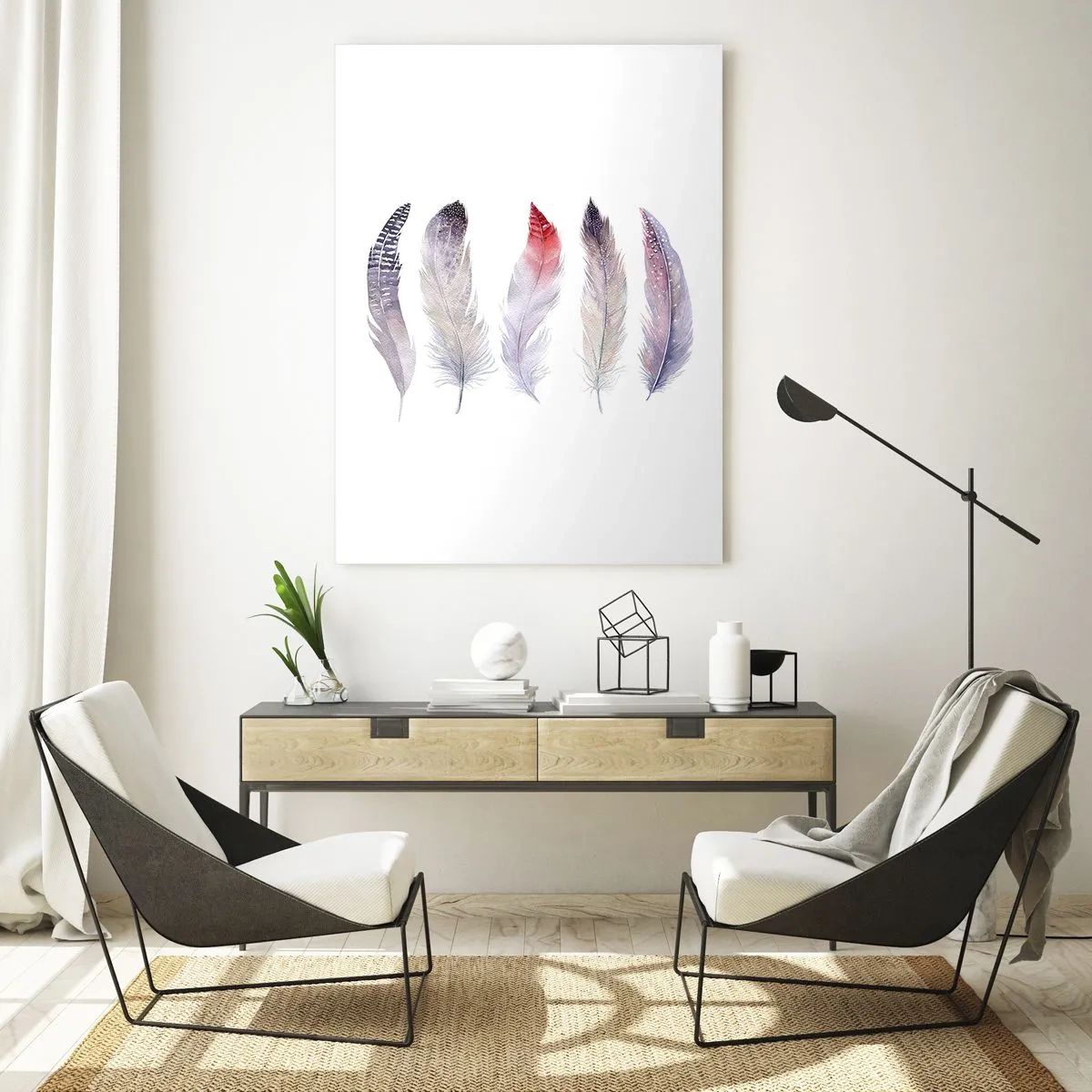 Glastavla - Bild på glas - Fin som färgrik dimma - 50x70 cm