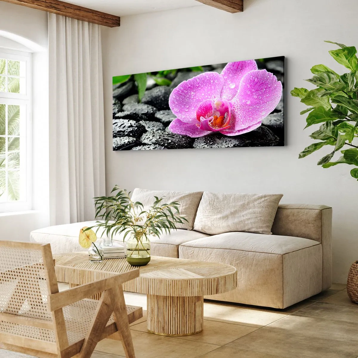 Canvastavla - Bild på duk - Som öppet hjärta - 90x30 cm