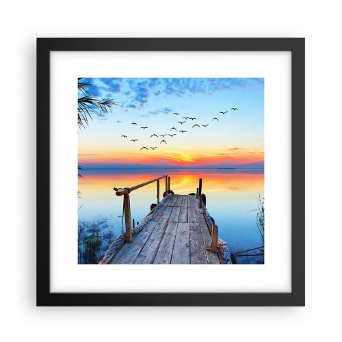 Affisch i svart ram - Dags att vända hem... - 30x30 cm