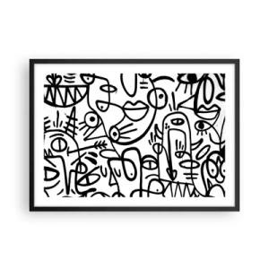 Affisch i svart ram - Ansikten och hägringar - 70x50 cm