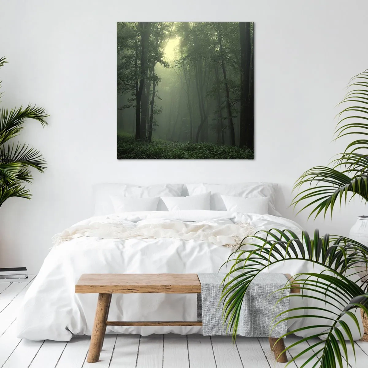 Canvastavla - Bild på duk - Innan skogen vaknar - 70x70 cm