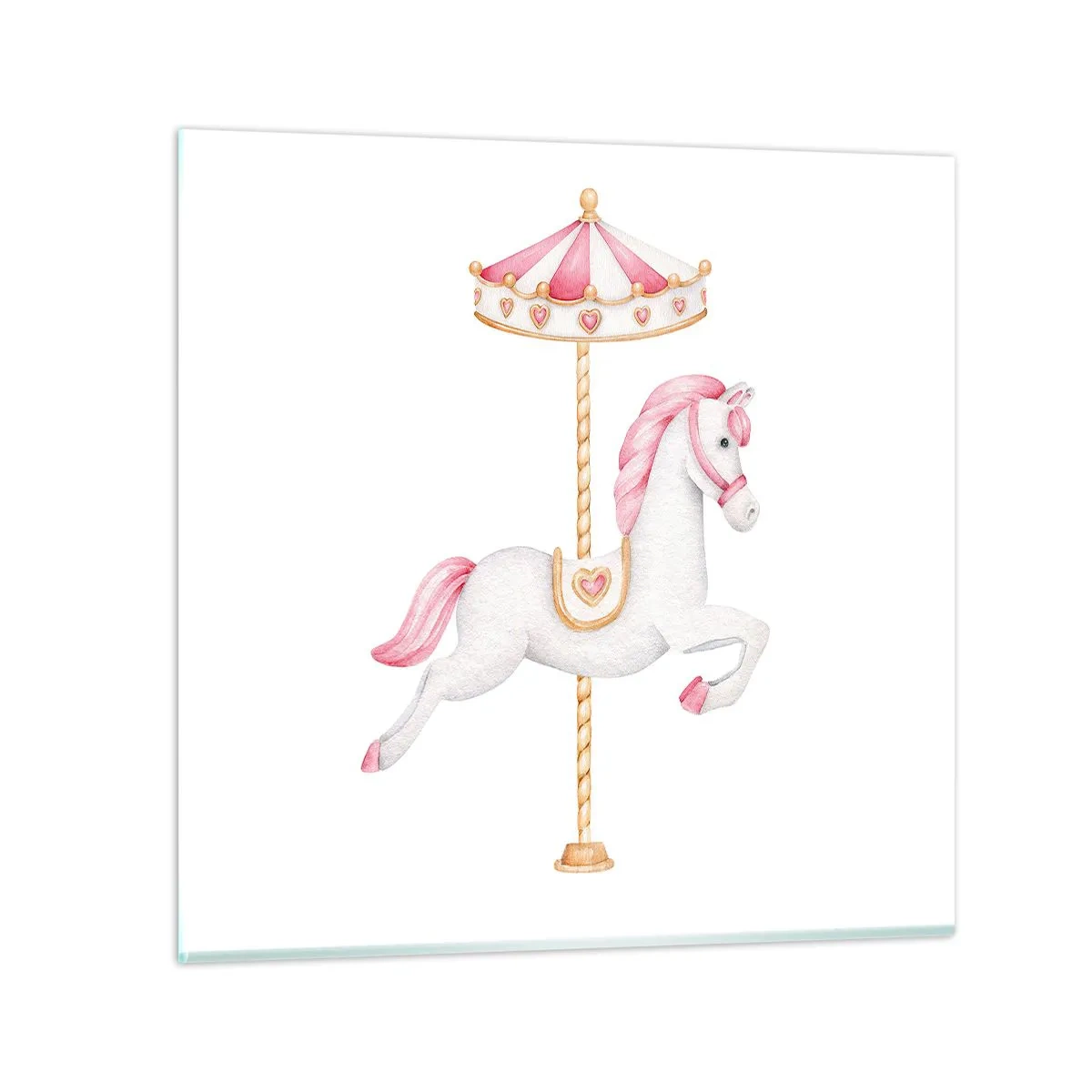 Glastavla - Bild på glas - Han gav sig iväg med en hov - 50x50 cm