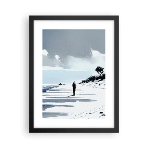 Affisch i svart ram - Ensam - 30x40 cm