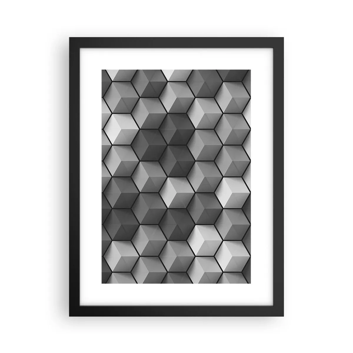 Affisch i svart ram - Kubistiskt pussel - 30x40 cm