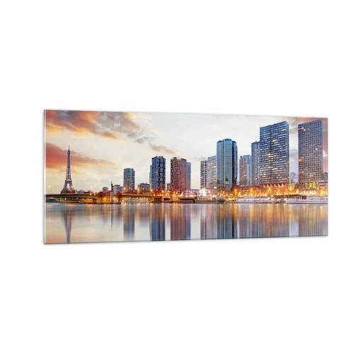 Glastavla - Bild på glas - Paris monumentala lugn - 100x40 cm
