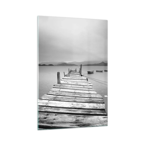 Glastavla - Bild på glas - Bortom bergen och hav - 70x100 cm