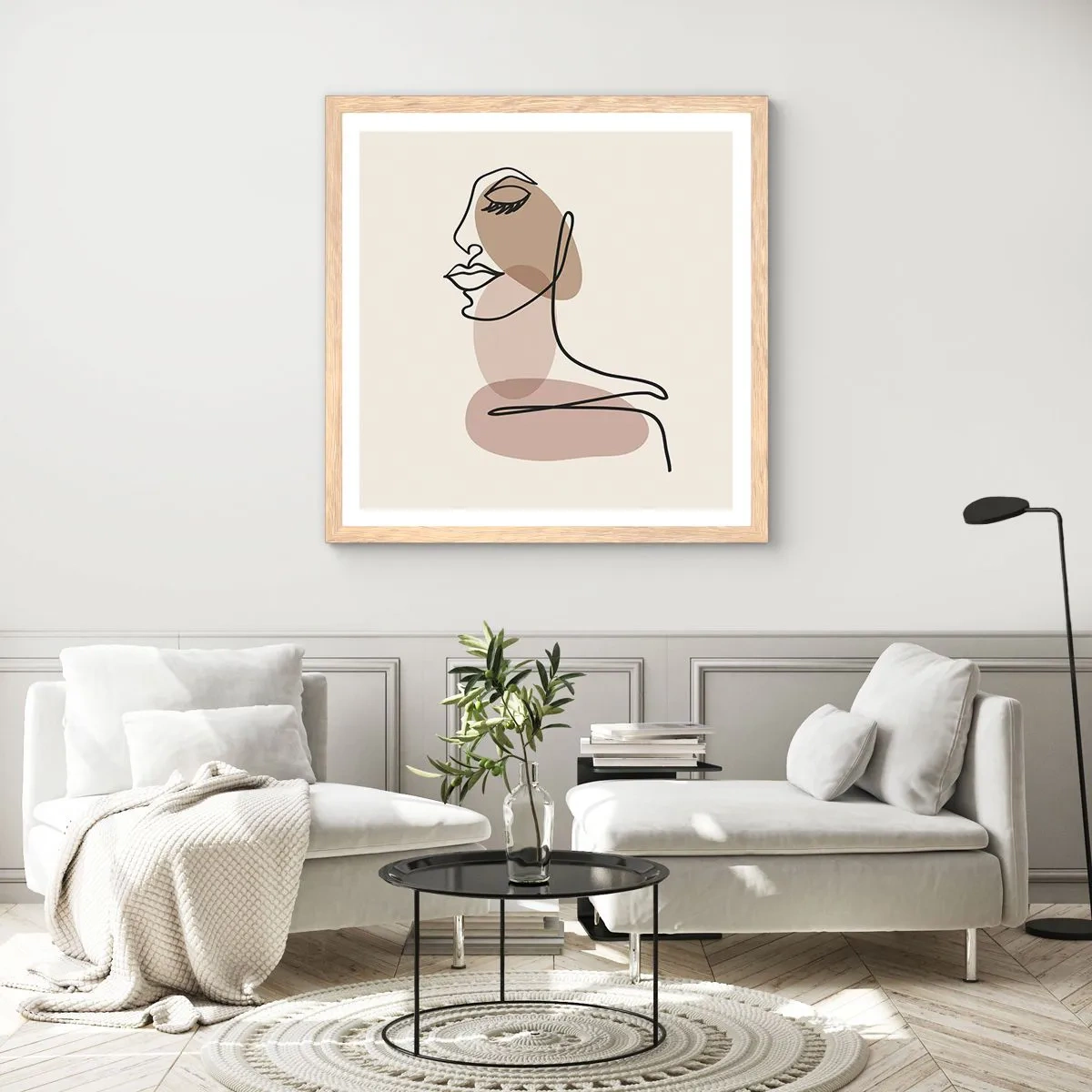 Affisch i ram av ljusek - Lyssnar på sig själv - 50x50 cm