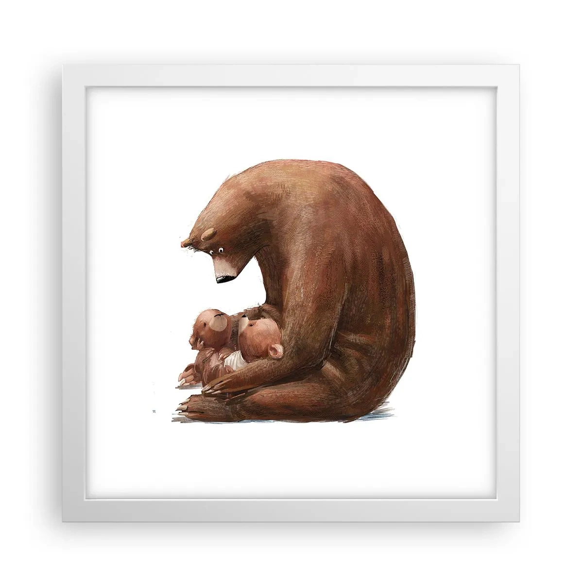 Affisch i vit ram - Söta drömmar, barn - 30x30 cm