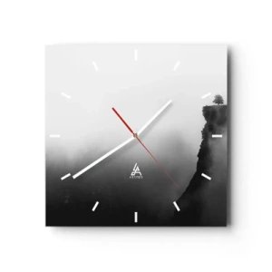 Väggklocka - Klocka på glas - På världens gräns - 40x40 cm