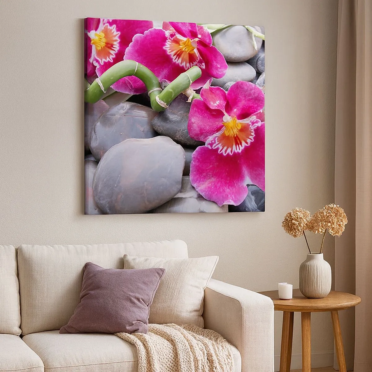 Canvastavla - Bild på duk - Kyla och glöd - 30x30 cm