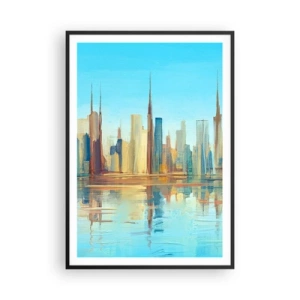 Affisch i svart ram - Solig metropol - 70x100 cm